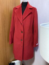 пальто червоне вовняне кашемір Calvin Klein шерстяное красное кашемир 48 50