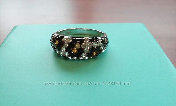 кольцо серебряное серебро 925 в стиле Kenzo 17р  шпинель натуральный камень