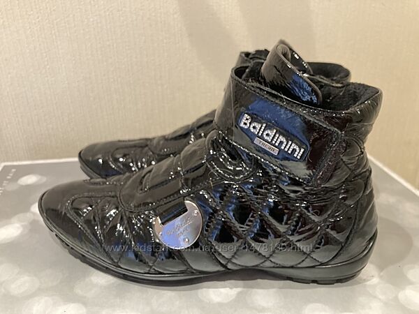 ботинки черевики бренд Baldinini черные натуральна шкіра лак кожа 36 Италия