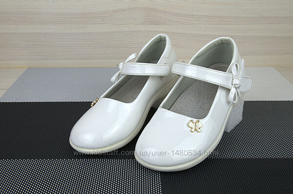 Туфли кожаные белые нарядные Apawa для девочки размер 29 30