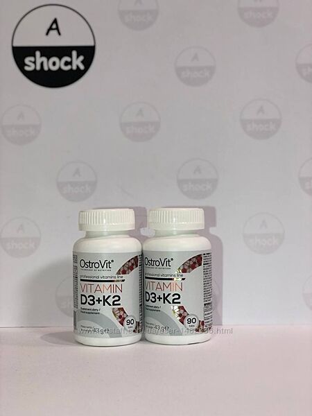 Вітаміни та мінерали OstroVit Vitamin D3  K2 90 таблеток.