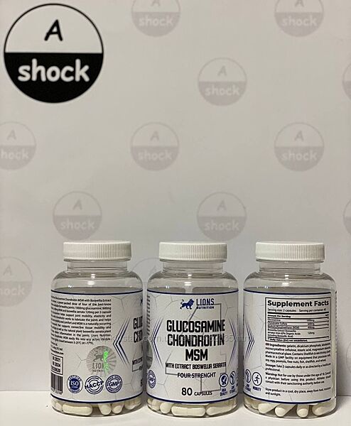 Lions Nutrition Glucosamin Chondroitine MSM with Boswellia 80 капсул.