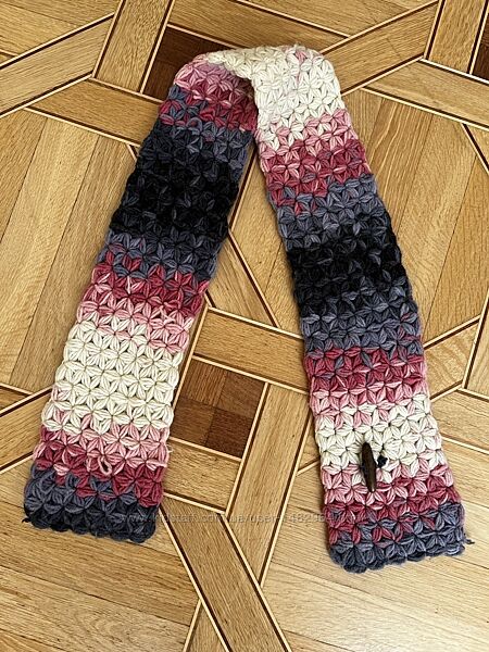 Зимовий теплий шарф кольоровий вязаний яскравий