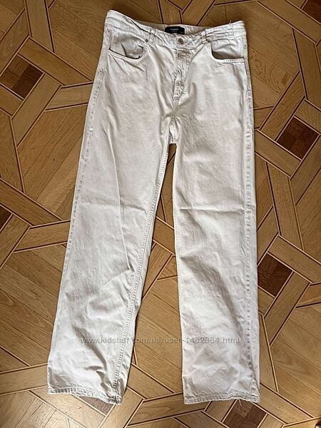 reserved джинсы женские широкие светлые размер 42-44 прямые джинси 