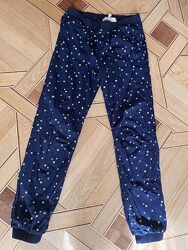 h&m штаны синие в звездочки спортивные джоггеры 13-14 лет для девочки