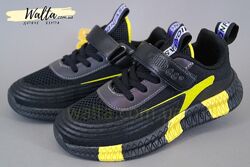 34р сlibee клиби стильные текстильные кроссовки кросівки черные с желтым