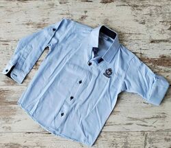 122-134р шкільна сорочка хлопчикам блакитна Турція
