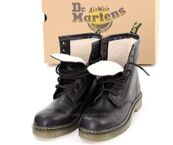 Зимние женские ботинки Dr. Martens. Др. Мартинс. Black 