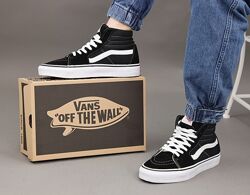 Кеды вансы Vans Old Skool SK8 Hi. Black White. Унисекс.