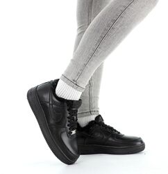 Зимние женские кроссовки ботинки Nike Air Force Winter. Унисекс. Black. 