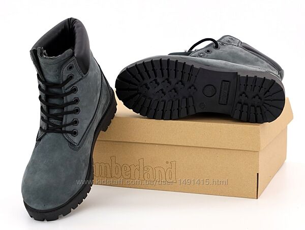 Зимние мужские ботинки Timberland. Натуральный нубук. Grey