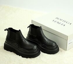 Женские ботинки Bottega Veneta. Демисезон. Black. Натуральная кожа