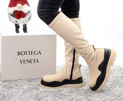 Зимние женские ботинки сапоги Bottega Veneta. С МЕХОМ. Натуральная кожа