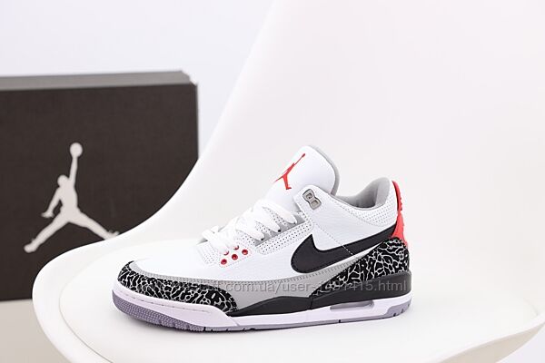 Мужские кроссовки Nike Air Jordan 3 Retro. White. Найк Джордан.