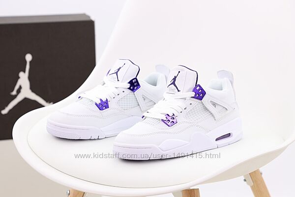 Женские кроссовки Nike Air Jordan 4 Retro. White. УНИСЕКС. Найк Джордан