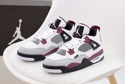 Кроссовки Nike Air Jordan 4 Retro. White Grey. Найк Джордан. Унисекс