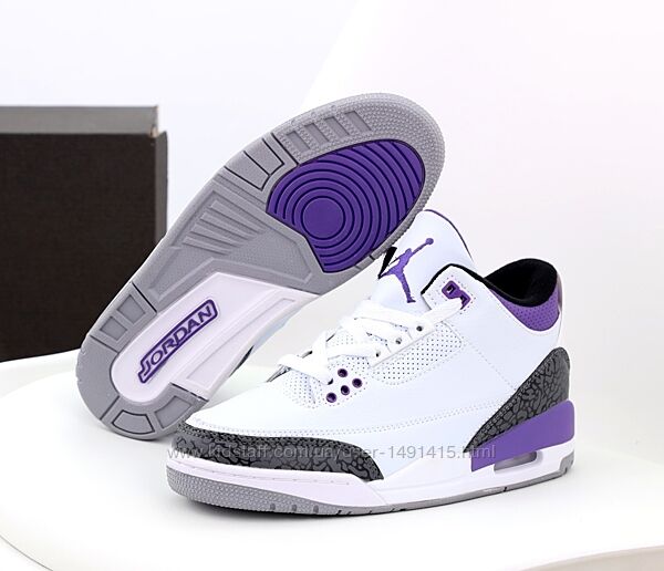 Мужские кроссовки Nike Air Jordan 3 Retro. White. Найк Джордан.