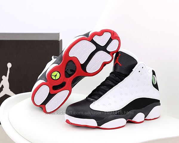Мужские кроссовки Nike Air Jordan 13 Retro. White Black. Найк Джордан.