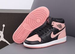 Женские кроссовки Nike Air Jordan 1 Retro. Black Pink. Найк Джордан. 