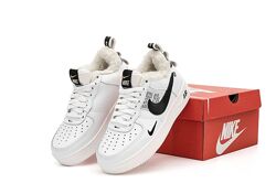 Зимние женские кроссовки ботинки Nike Air Force Low 1 TM. УНИСЕКС. White