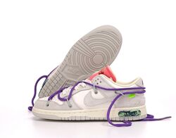 Женские кроссовки Nike SB Dunk x Off White. Grey. Унисекс.
