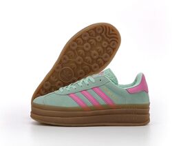 Женские кроссовки Adidas Gazelle Bold. Grey Pink.