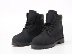 Зимние мужские ботинки Timberland. Натуральный нубук. Black