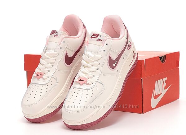 Женские кроссовки Nike Air Force. White Pink.