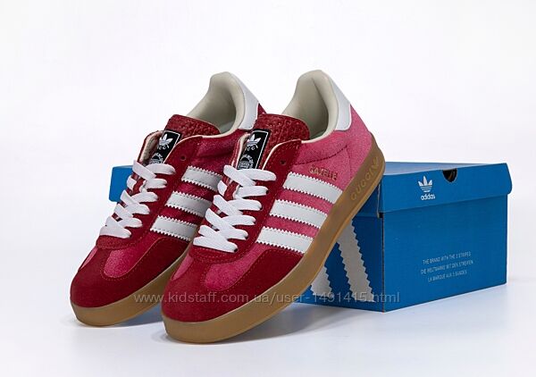Женские кроссовки Gucci x Adidas Gazelle. Pink