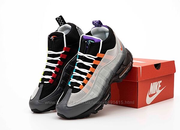 Мужские ботинки кроссовки Nike Air Max 95 Sneakerboot. Grey