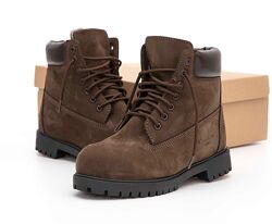 Зимние мужские ботинки Timberland. Натуральный нубук. Brown