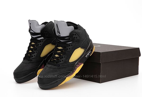 Мужские кроссовки Nike Air Jordan 5 Retro. Black. Найк Джордан.