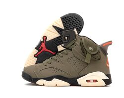 Мужские кроссовки Nike Air Jordan 6 Retro Travis Scott. Найк Джордан.