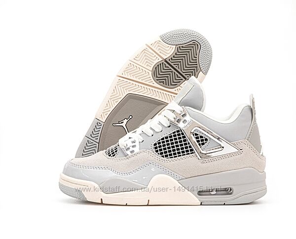 Женские кроссовки Nike Air Jordan 4 Retro. Grey. Найк Джордан.