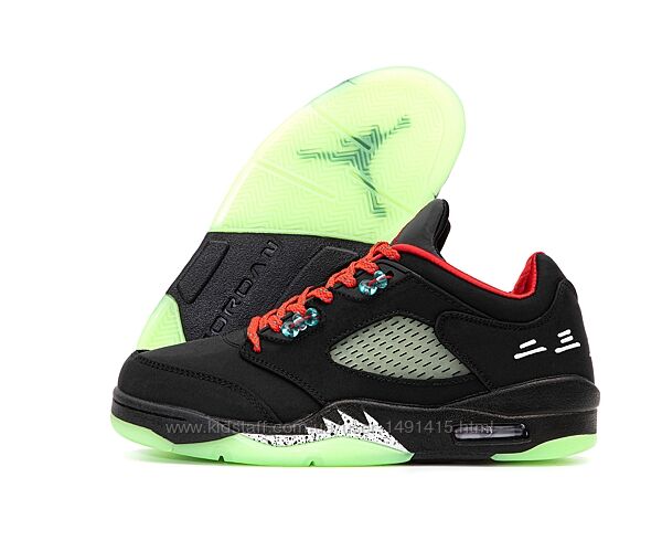 Мужские кроссовки Nike Air Jordan 5 Low Retro. Black. Найк Джордан.