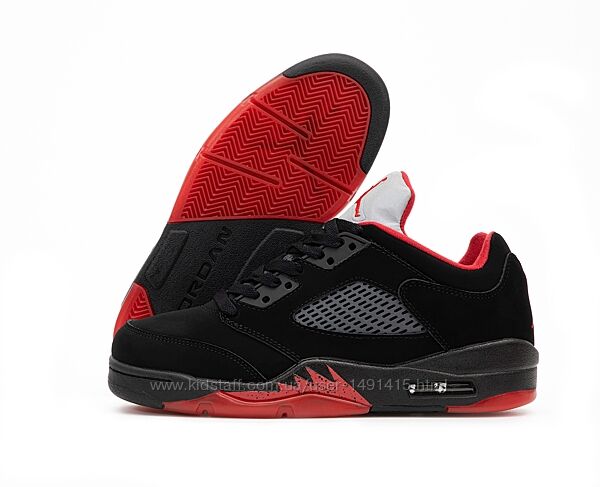 Мужские кроссовки Nike Air Jordan 5 Low Retro. Black. Найк Джордан.