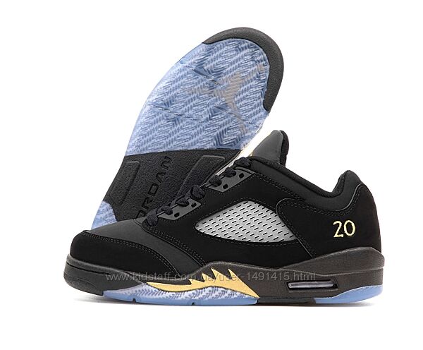 Мужские кроссовки Nike Air Jordan 5 Low Retro. Black. Найк Джордан.
