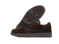 Мужские кроссовки Nike Air Jordan 1 Low x Travis Scott. Brown.