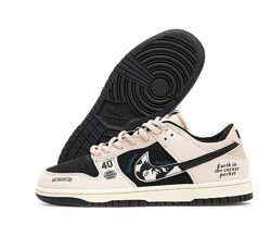 Мужские кроссовки Nike SB Dunk Low x Stussy 40th. White Black.