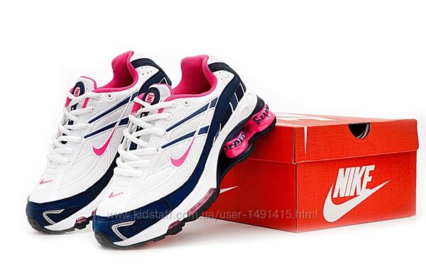 Женские кроссовки Nike x Supreme Shox Ride 2. White Blue Pink