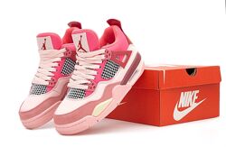 Женские кроссовки Nike Air Jordan 4 Retro. Pink. Найк Джордан.