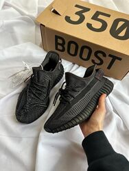 Кросівки Adidas Yeezy Boost 350 V2 Black шнурки рефлектив