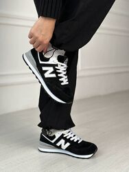 Кросівки жіночі New Balance 574 Black White Fur