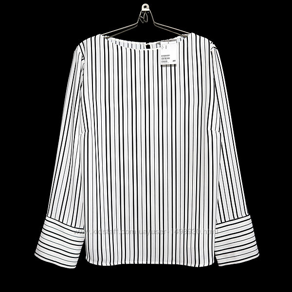 Витончена біла блуза в контрастну смужку р.18