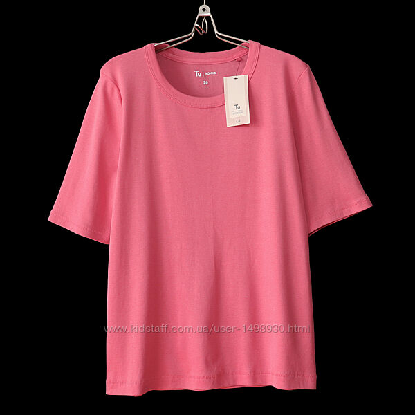 Якісна рожева футболка з чистої бавовни р.20
