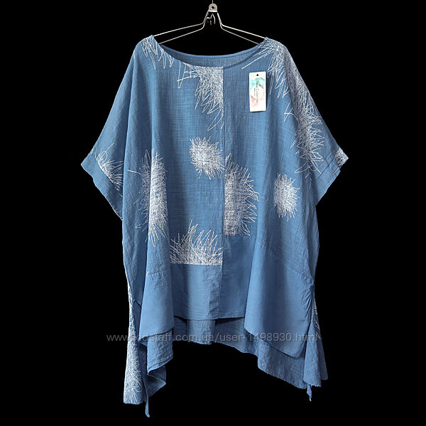 Італійська бавовняна блузка оверсайз, made in italy р.20-22-24