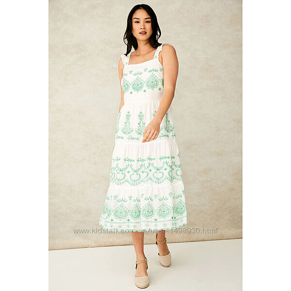 Романтична вишита бавовняна сукня із зав&acuteязкою на спині р.18