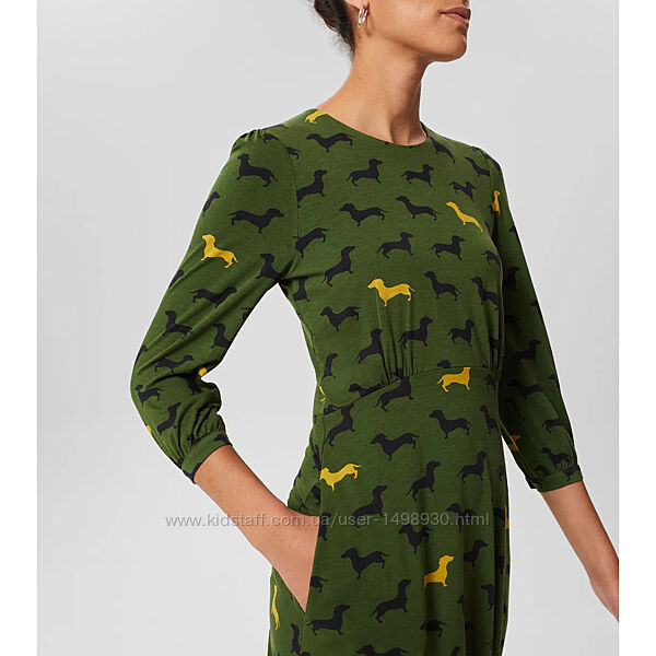 Брендова трикотажна сукня міді в таксах з кишенями р.14