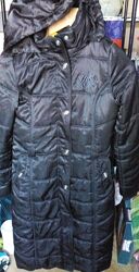 Colins фирменная куртка длинная черная бренд Колинс