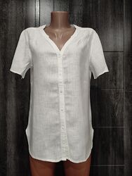 Красивая льняная блузка рубашка лён, из льна, льон ПОГ-50 см